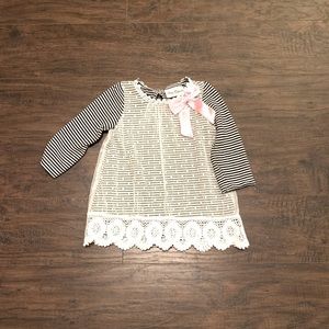 24month black and white striped dress
